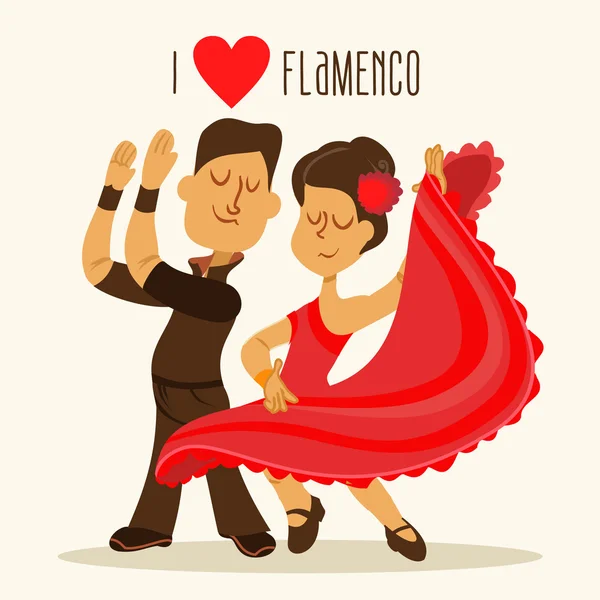 Couple of spanish flamenco dancers — Stock Vector