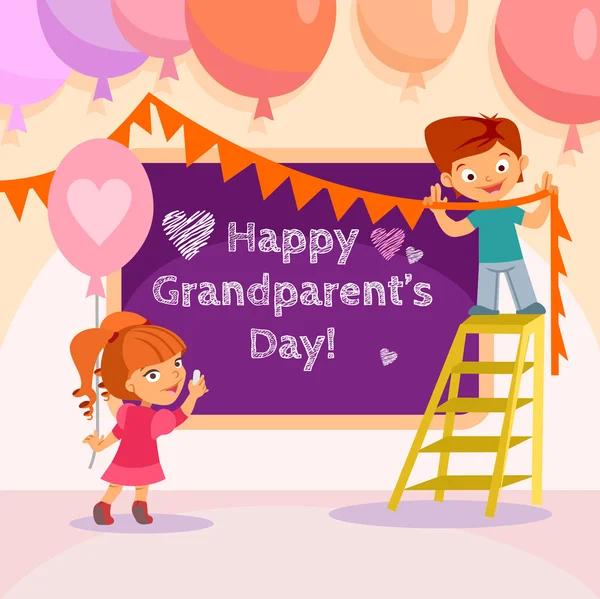 Ευτυχισμένο πρότυπο σχεδιασμού ημέρας παππούδων. — Διανυσματικό Αρχείο