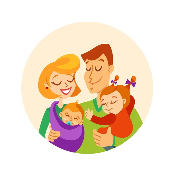 Happy family portrait — Stock Vector