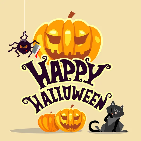 Boldog Halloween banner sablon — Stock Vector
