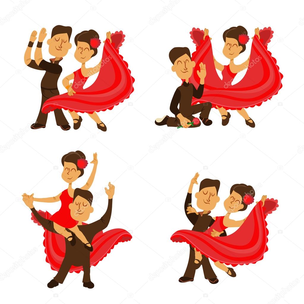 couple of spanish flamenco dancers