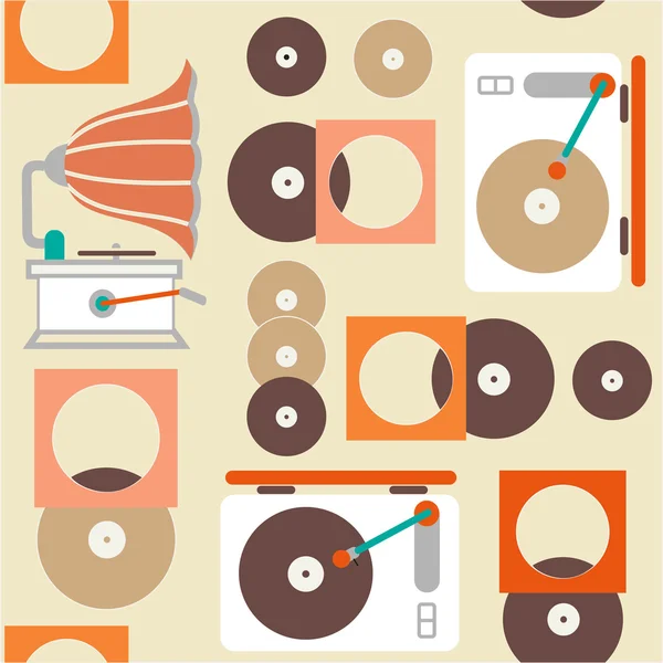 Retro muziek naadloos patroon — Stockvector