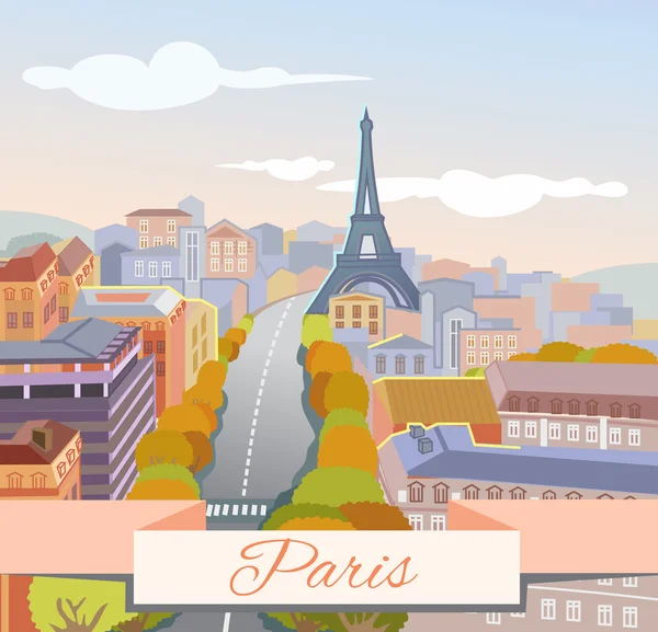 Vue panoramique de Paris. — Image vectorielle