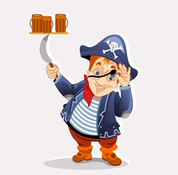 Söt pirat karaktär — Stock vektor