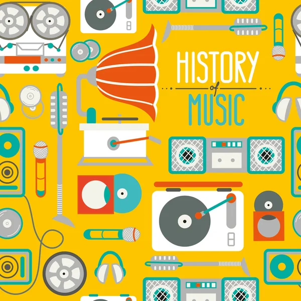 Retro muziek patroon — Stockvector