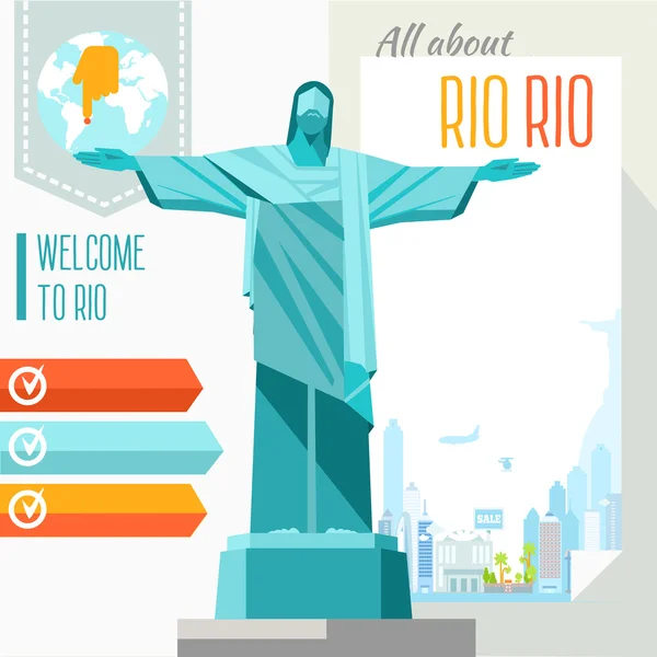 Statue of Christ the Redeemer. — Stock Vector