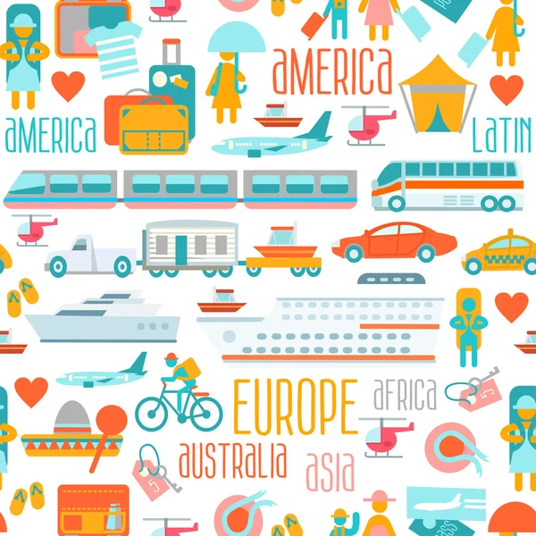 Illustraties over reizen over de hele wereld — Stockvector