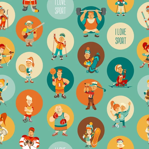 Seamless pattern with sport icons. Vector Graphics