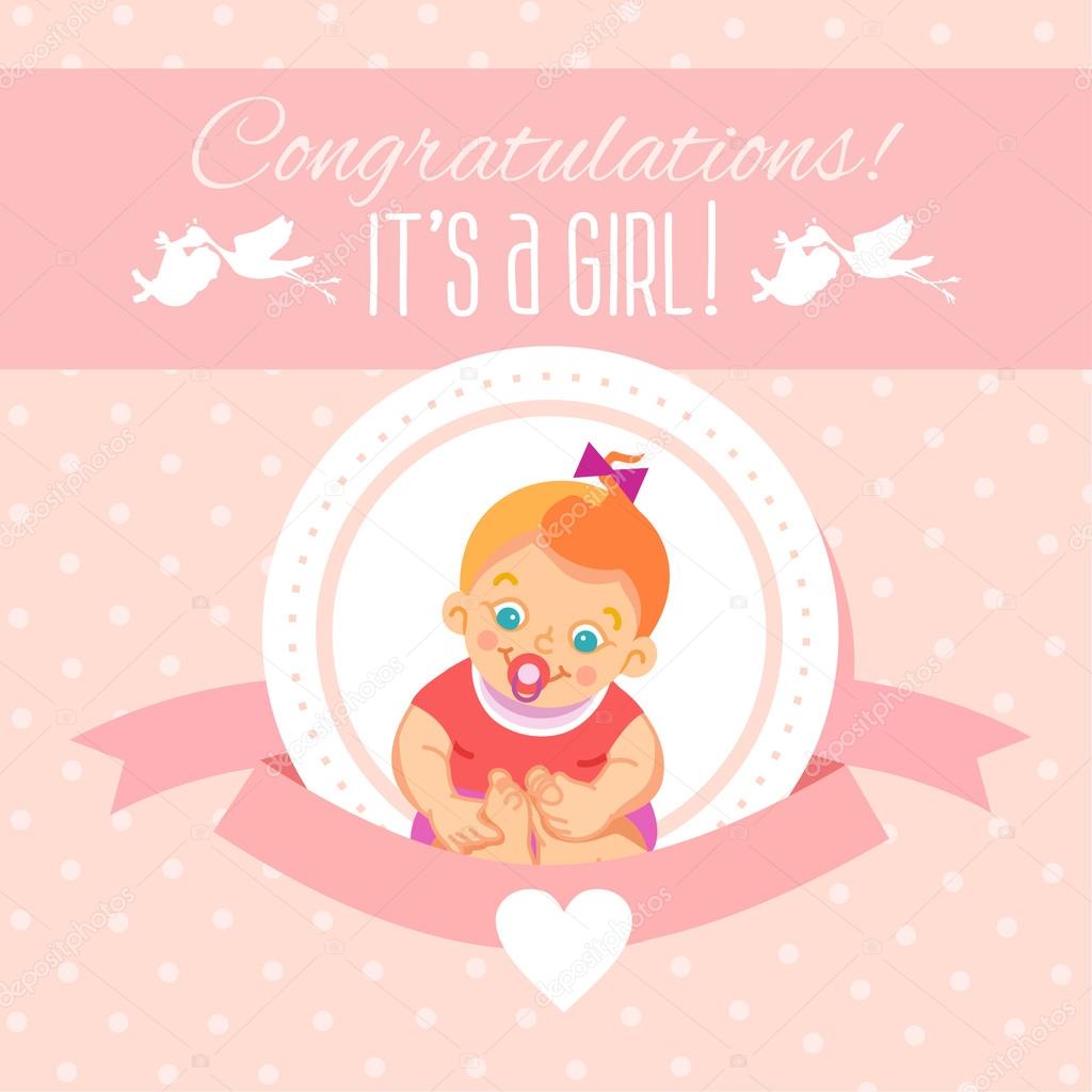 Template For Baby Shower It S Girl Vector Image By C Funnyclay Vector Stock Template For Baby Shower It S Girl Vector Image By C Funnyclay Vector Stock