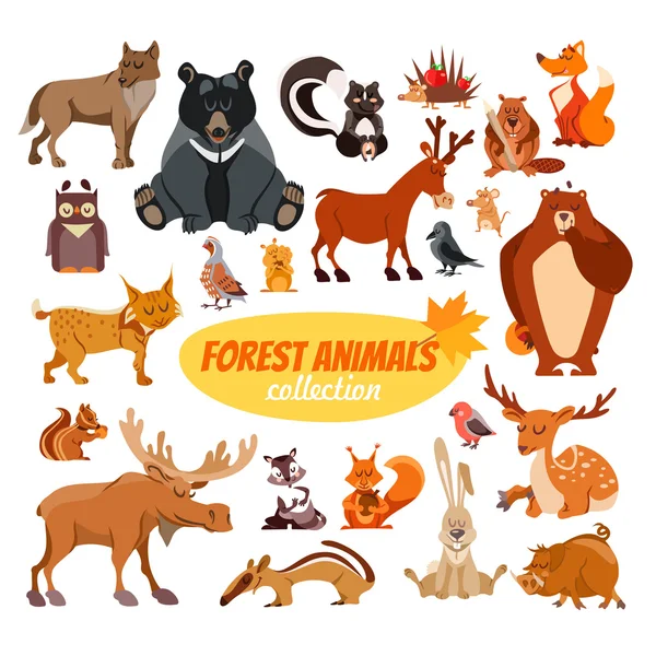 Animales del bosque imágenes de stock de arte vectorial | Depositphotos