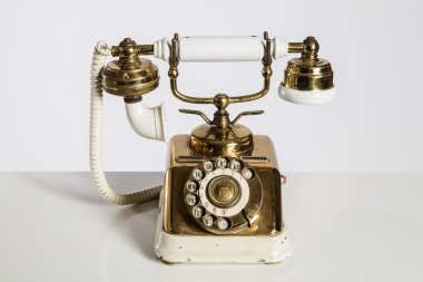 Old Phone, old telephone isolated on white. clipart