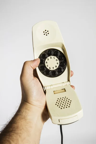 Telefone velho, telefone velho isolado no branco . — Fotografia de Stock