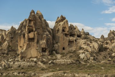 sabah alacakaranlıkta Göreme Vadisi Kapadokya'nın Peri bacaları