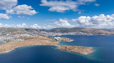 Aerial View of Bodrum Marina and Castle, Scenic Coastline of Turkey