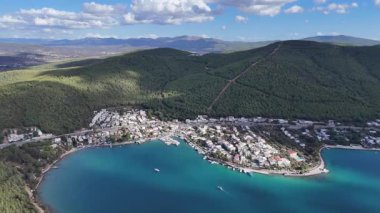 Aerial View of Guvercinlik Village, Bodrum, Turkey with Stunning Landscape