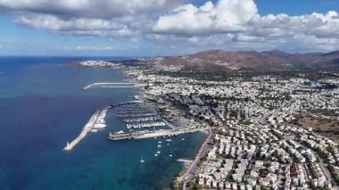 Türkiye 'nin Bodrum kentindeki Turgutreis Marina Manzarası