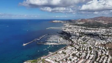 Türkiye 'nin Bodrum kentindeki Turgutreis Marina Manzarası