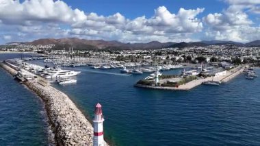 Türkiye 'nin Bodrum kentindeki Turgutreis Marina Manzarası