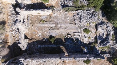 Aerial View of Gemile Island and Bay in Fethiye, Turkey