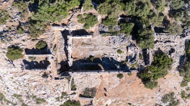 Aerial View of Gemile Island and Bay in Fethiye, Turkey