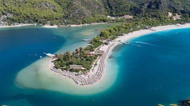 Aerial view of the famous Blue Lagoon beach in Oludeniz, Fethiye, Turkey