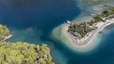 Aerial view of the famous Blue Lagoon beach in Oludeniz, Fethiye, Turkey