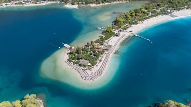 Aerial view of the famous Blue Lagoon beach in Oludeniz, Fethiye, Turkey
