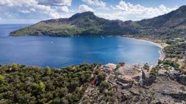 Ancient Amos Theater Overlooking the Aegean Sea in Marmaris, Turkey