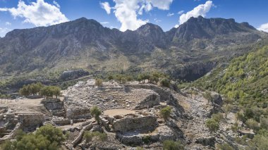 Ancient Amos Theater Overlooking the Aegean Sea in Marmaris, Turkey