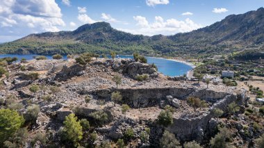 Ancient Amos Theater Overlooking the Aegean Sea in Marmaris, Turkey