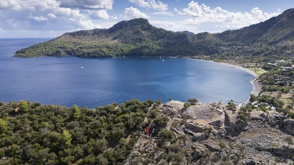 Ancient Amos Theater Overlooking the Aegean Sea in Marmaris, Turkey