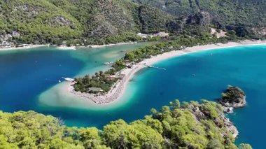 Aerial view of the famous Blue Lagoon beach in Oludeniz, Fethiye, Turkey