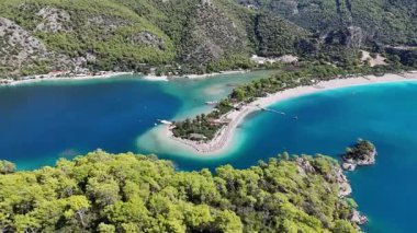 Aerial view of the famous Blue Lagoon beach in Oludeniz, Fethiye, Turkey
