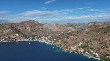 Aerial View of Bozburun Harbor and Sailboats in Marmaris, Turkey