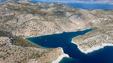 Aerial View of Serce Harbor and Sailboats in Marmaris, Turkey