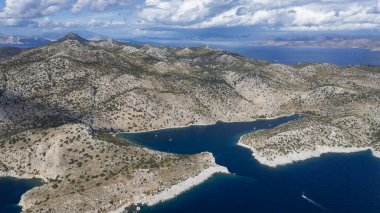 Aerial View of Serce Harbor and Sailboats in Marmaris, Turkey