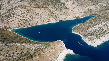 Aerial View of Serce Harbor and Sailboats in Marmaris, Turkey