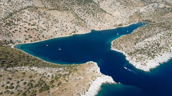 Aerial View of Serce Harbor and Sailboats in Marmaris, Turkey