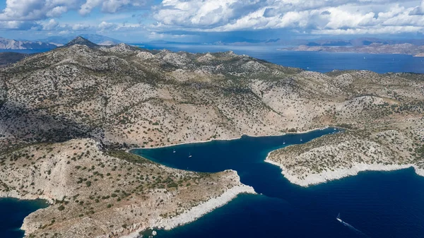 Aerial View of Serce Harbor and Sailboats in Marmaris, Turkey