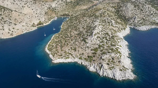 Aerial View of Serce Harbor and Sailboats in Marmaris, Turkey