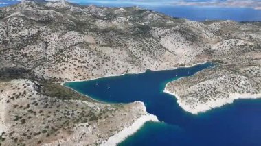 Aerial View of Serce Harbor and Sailboats in Marmaris, Turkey