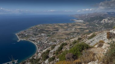 Aerial View of Oren Coastline and Marina in Milas, Turkey