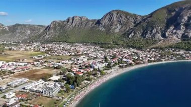 Aerial View of Oren Coastline and Marina in Milas, Turkey