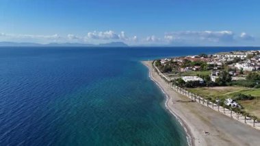 Aerial View of Oren Coastline and Marina in Milas, Turkey