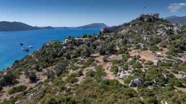 Aerial View of Kalekoy Village in Antalya, Turkey