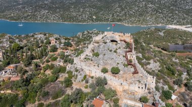 Aerial View of Kalekoy Village in Antalya, Turkey