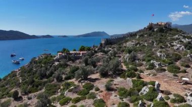 Aerial View of Kalekoy Village in Antalya, Turkey