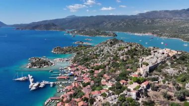 Aerial View of Kalekoy Village in Antalya, Turkey