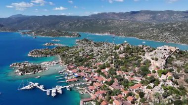 Aerial View of Kalekoy Village in Antalya, Turkey