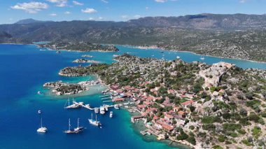 Aerial View of Kalekoy Village in Antalya, Turkey